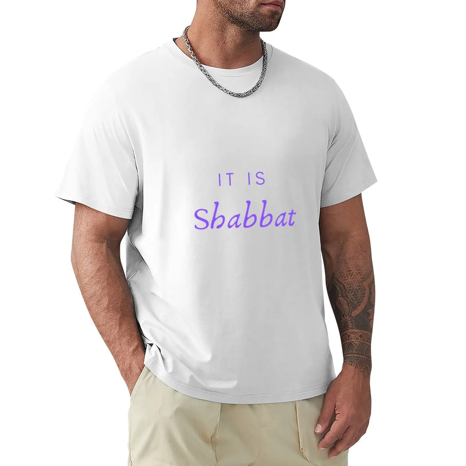 

It is Shabbat T-Shirt anime animal prinfor boys funnys mens workout shirts