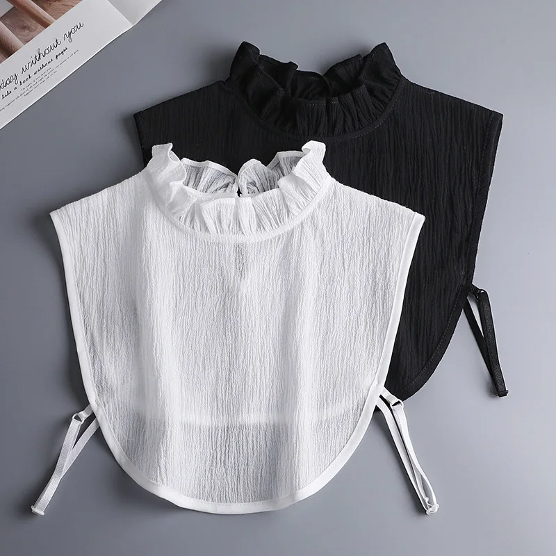 

High Quality Neckstand Fake Collar Tie Women Solid Color Detachable False Collars Ladies Detachable Collars Decorative