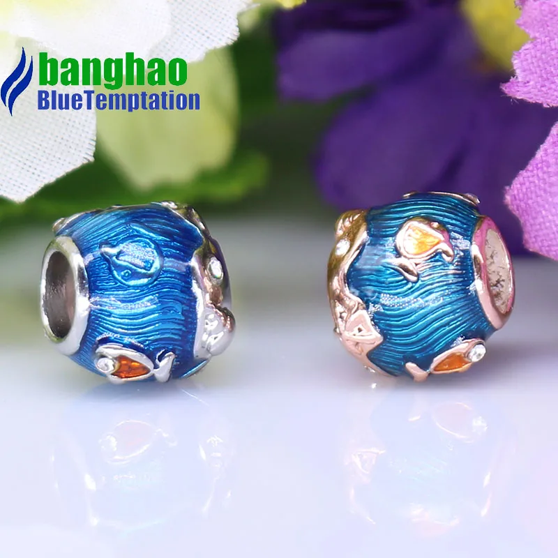 Wholesale DIY Fashion Small fish Charm for making accessories for jewelry alloy pendants bracelets beads ENM937