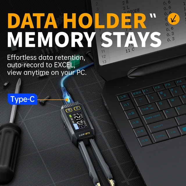 FNIRSI LCR-ST1 Testester Tweezer LCR SMD ESR 6