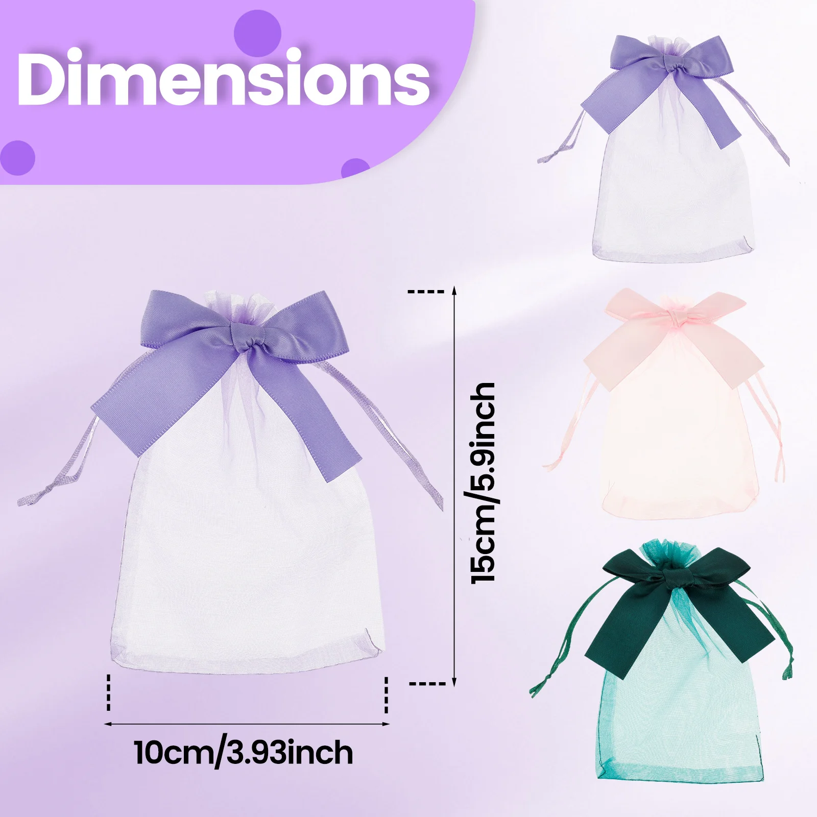Organza Wedding Party Gift Bags Transparent Mesh Pouches