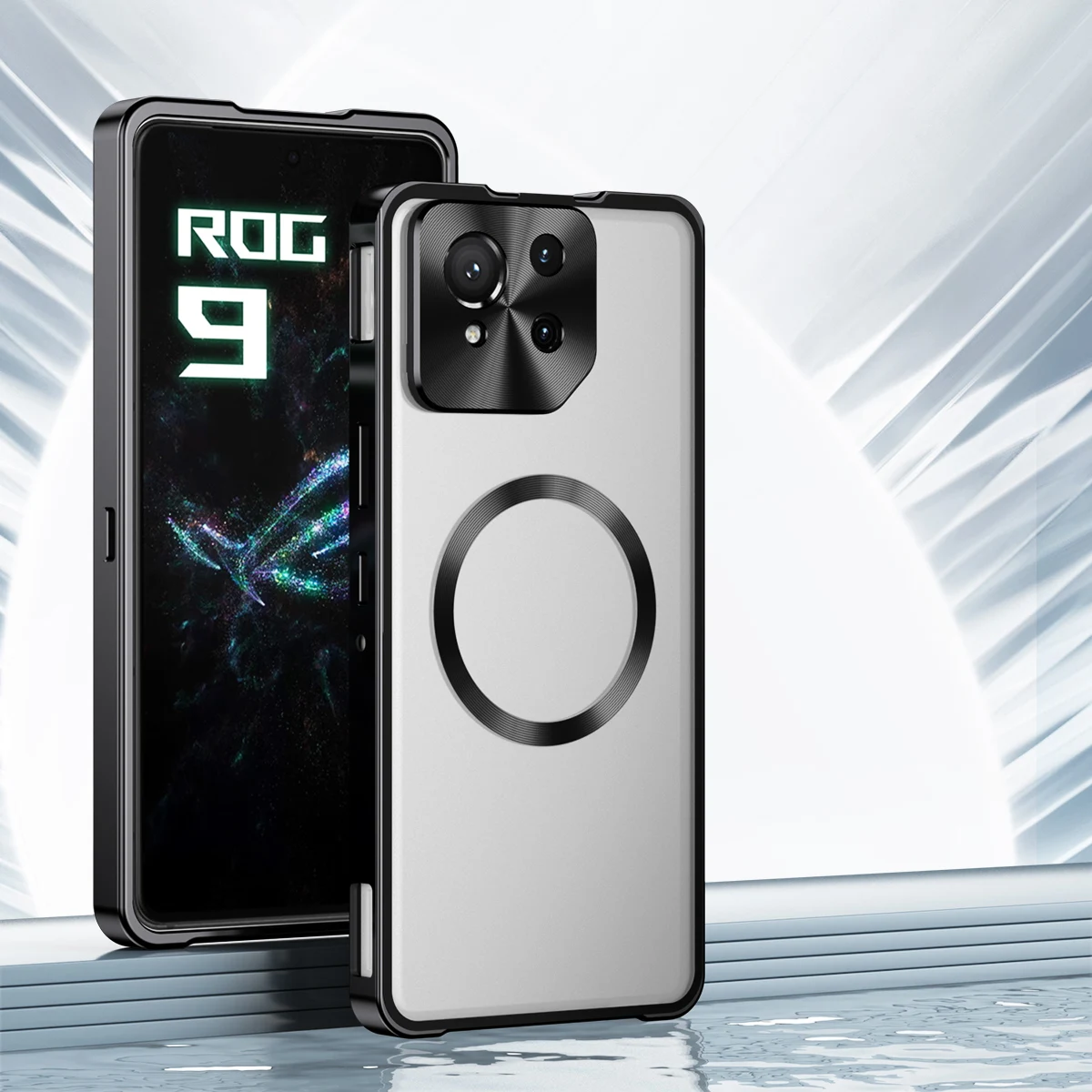 Frosted Backboard Shockproof Magnetic Armor Phone Case - Push Pull Design with Wireless Charging Compatibility