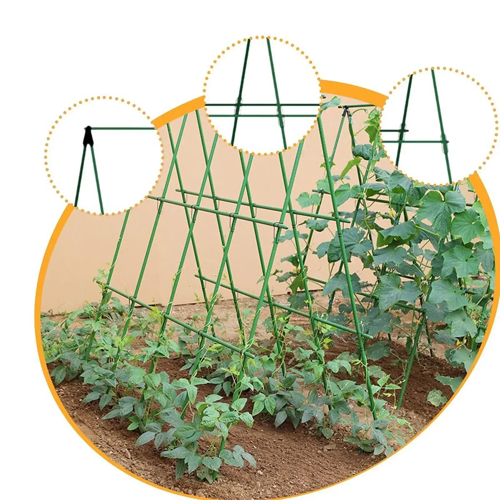 Cucumber Trellis Sturdy Easy to Install A Frame Garden Trellis Plant Support for Vines Fruits Climbing Plants Vegetables Grape