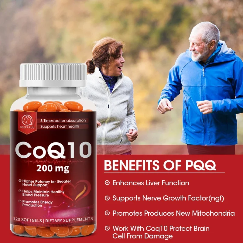 BBEEAAUU 300mg Organic Ultra High Absorption COQ10 Coenzyme Q10 Blood Vessels&Heart Health Blood Pressure Balance for Old People