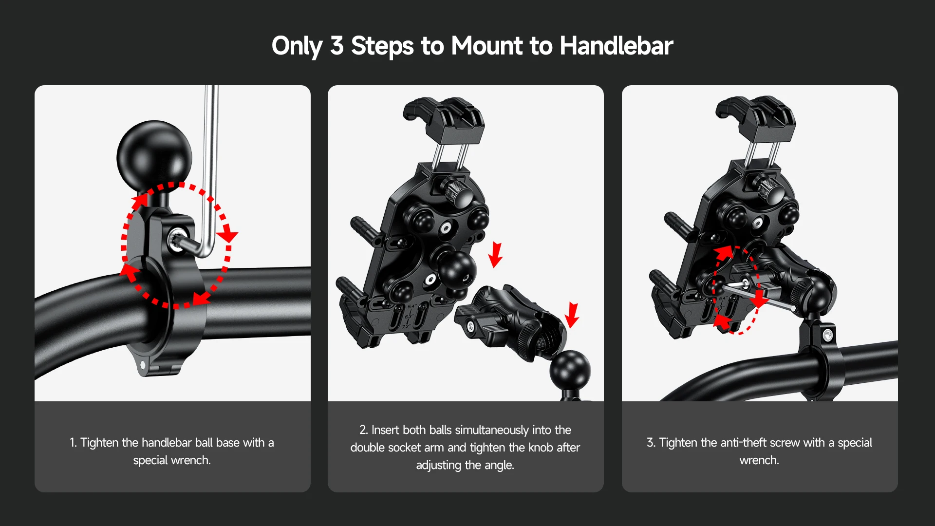 Ulefone Bicycle Holder Ulefone Armor Mount Pro AM02 Universal Bicycle Handle Phone Holder