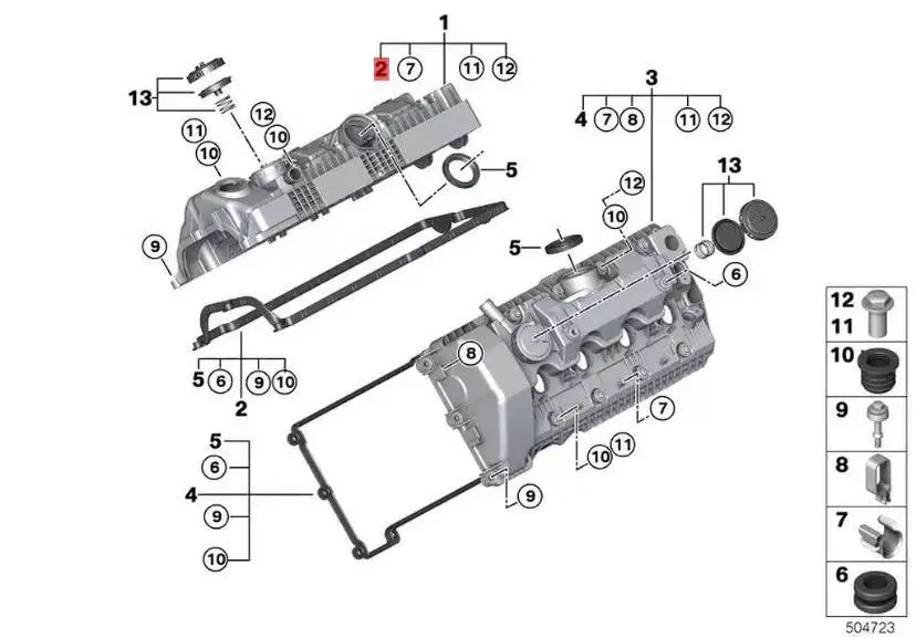 New Bonnet Washer Valve Cover Gasket For BMW E60 E63 E64 E66 E65 E53 E70 X5 N62 Engine 11127513194 11127513195