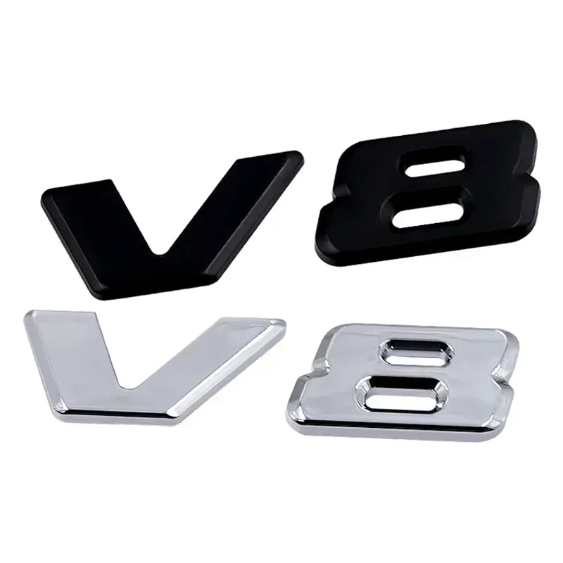 3D 크롬 블랙 V8 로고 편지 자동차 펜더 엠블럼 배지 스티커 메르세데스 벤츠 AMG GL ML SL 500 220 C63 S500 V8 액세서리