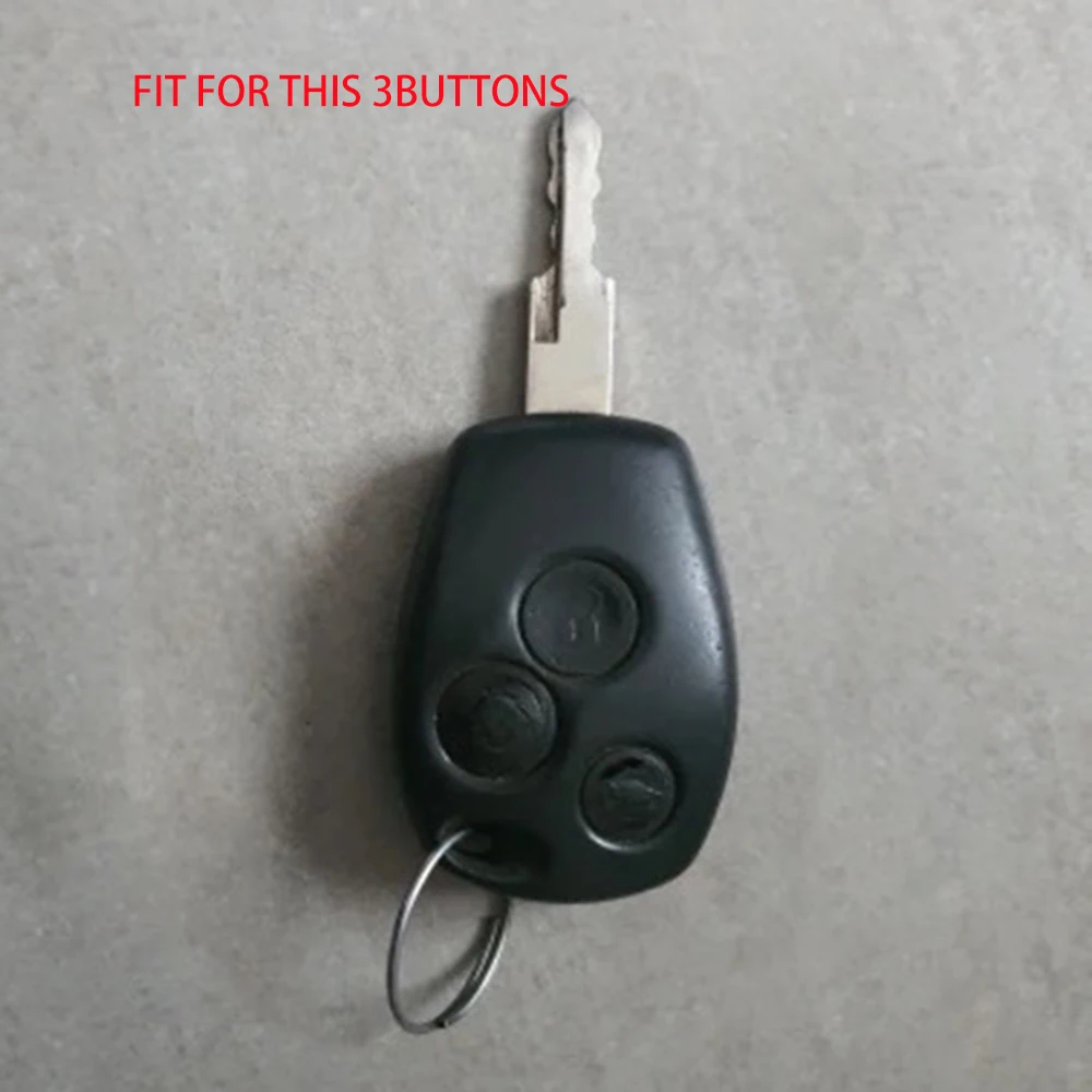 3 버튼 실리콘 탄소 섬유 키 케이스 Fob Renault Traffic Logan 2 Vivaro Primastar Movano Nissan Terrano Benz Smart Fortwo