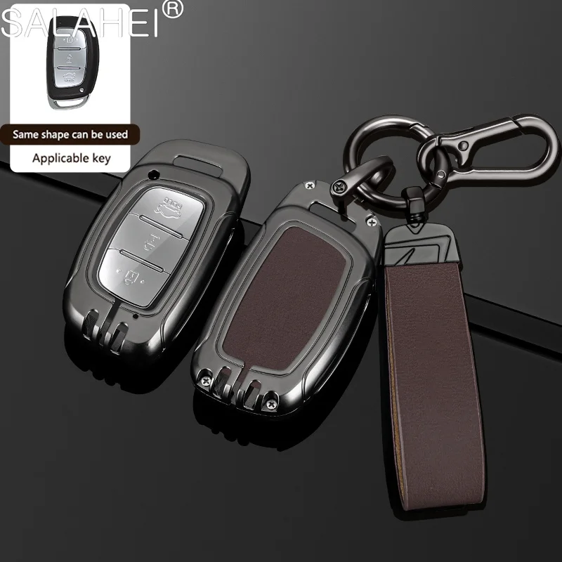 

Кожаный Автомобильный чехол для ключа с дистанционным управлением для Hyundai Verna Sonata Elantra Tucson Creta I10 I20 Santa Fe2016 2017 2018 автомобильные аксессуары