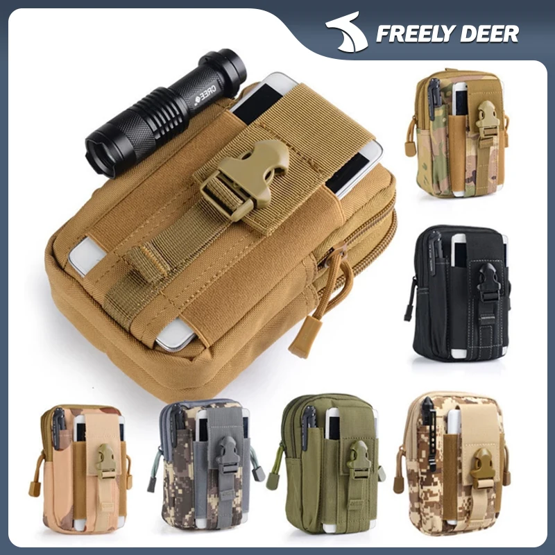 MenTacticalPouchBeltWaistPackBagSmallPocketMilitaryWaistPack