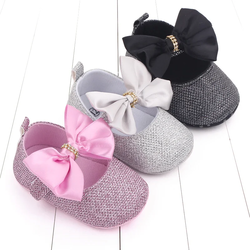 Spring Autumn Beautiful Baby Girl Princess Shoes Soft Soled Butterfly Bowknot Fashion Design Solid Newborn Prewalker Shoes D2677 6