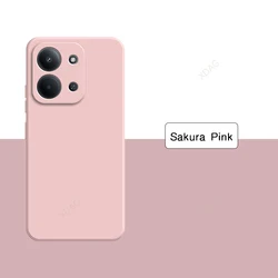 Premium Liquid Silicone Luxury Soft Phone Case - Square High - Quality Back Cover Accessories for POCO C85（173mm） (Sakura Pink)