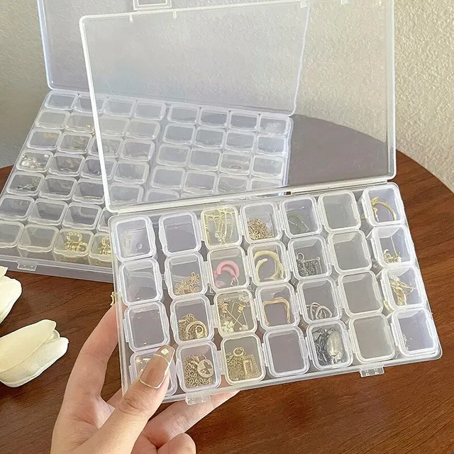 28 Grids Plastic Jewelry Storage Box Necklace Earrings Rings Jewelry Packaging Organizer Portable Pill Medicine Storage Box 1