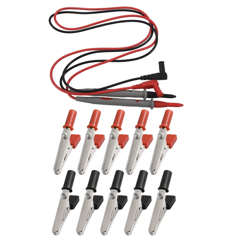 

New 1 Pair Cord Tester Cable For Voltmetre Ohmmeter Multimeter With 10A Handle Electrical Crocodile Alligator Clips
