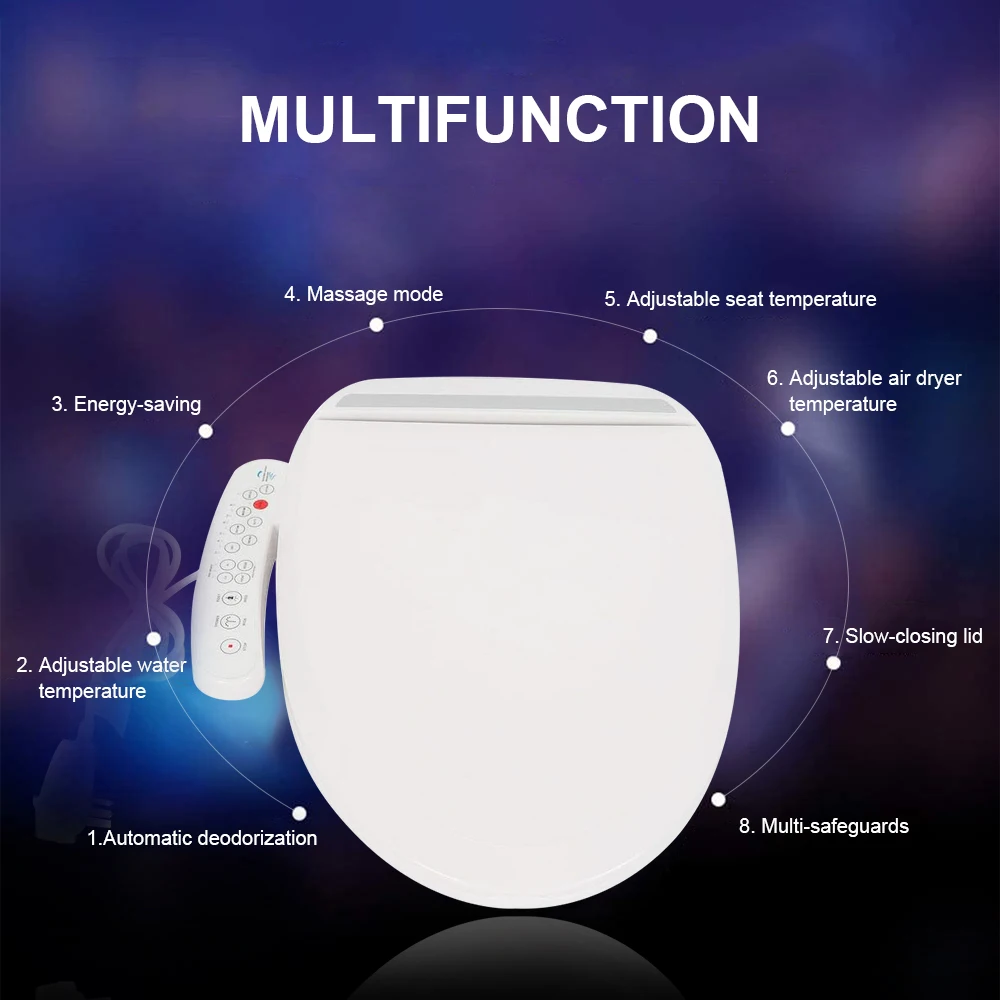 Electric Smart Toilet Shower Toilet Seat Heated Toilet Automatic Cleaning