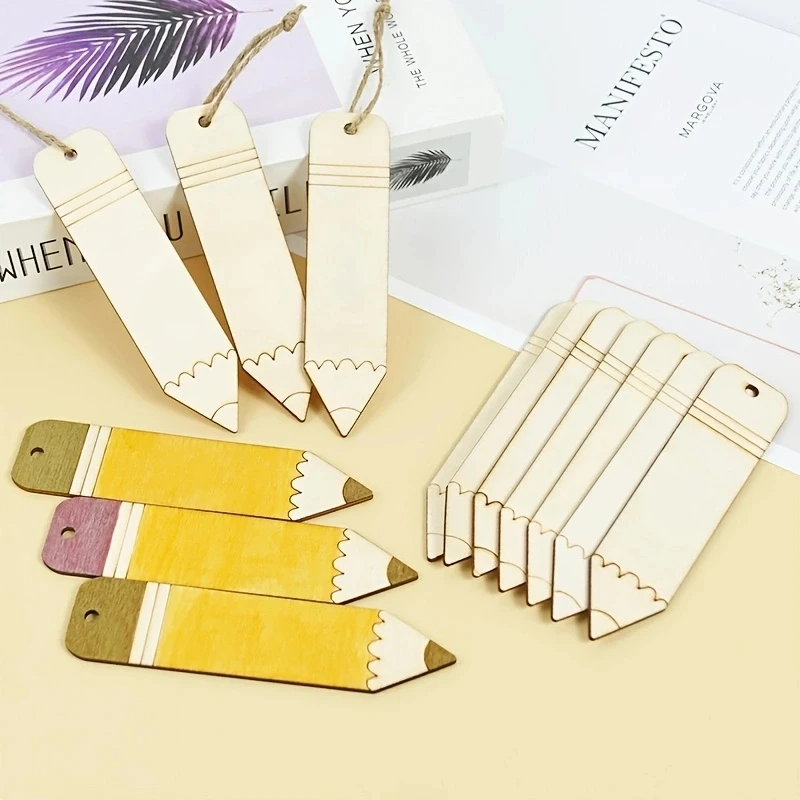 DIY Wooden Slice Book Decor and Bookmark Craft Supplies