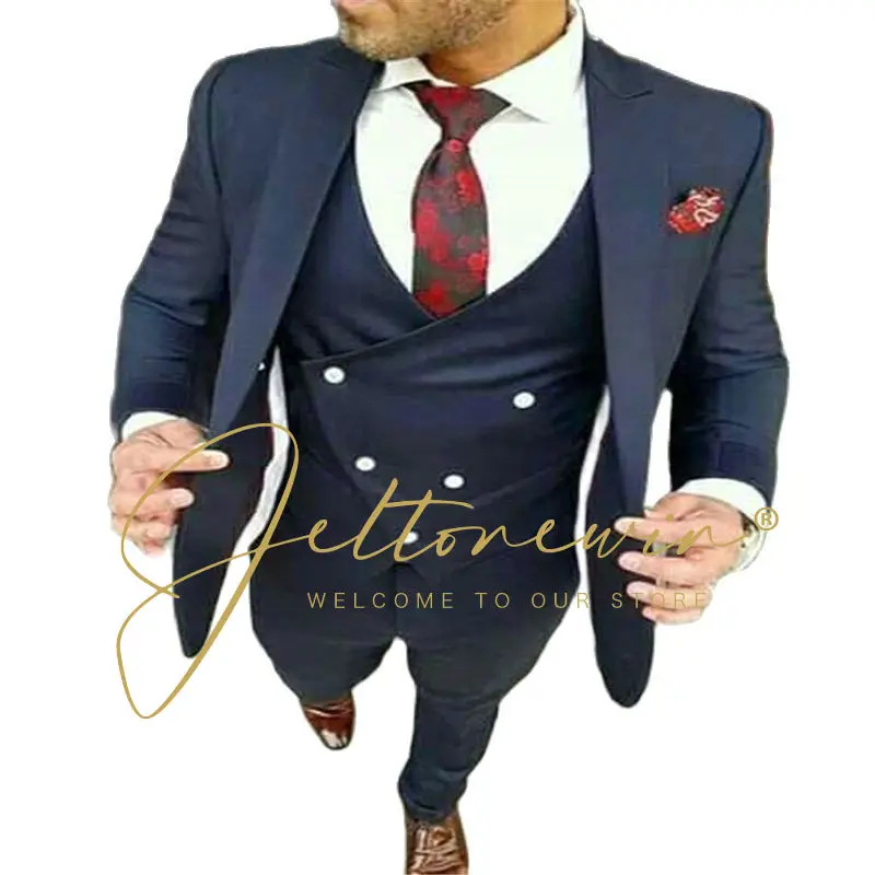 

Blazer Vest Pants Solid Color Formal Suit 3 piece Set Groom Wedding Show Dress Party Men Wedding Suits Groom Costume Homme