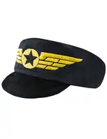 Baby Boy Pilot Hat Police Captain Cap Infant Funny Cosplay Embroidery Hats Role Play Accessories Newborn Photography Props 1