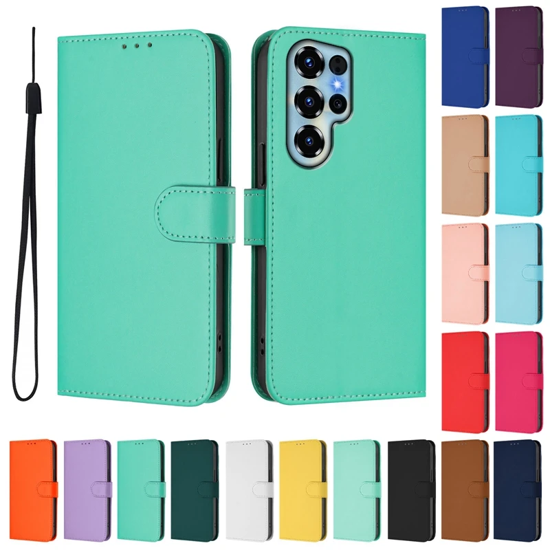 Candy Solid Color Flip Cover