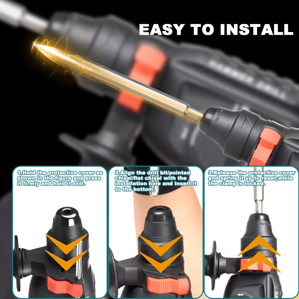 Electric Hammer Drill Brushless Multifunctional Cordless Rotary For Makita 18V Battery(No Battery)