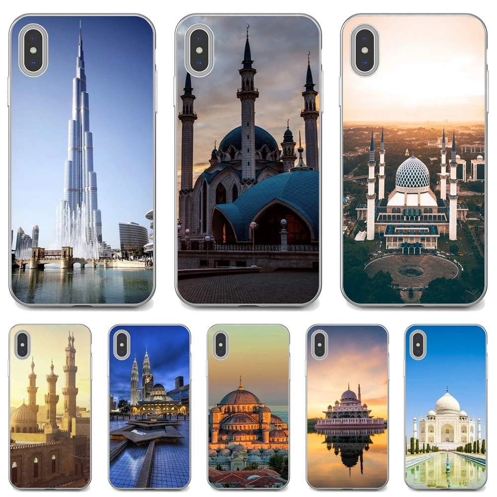 Чехол из ТПУ с изображением пейзажа мусульманской мечети здания для Huawei P50 P30 P40 P20