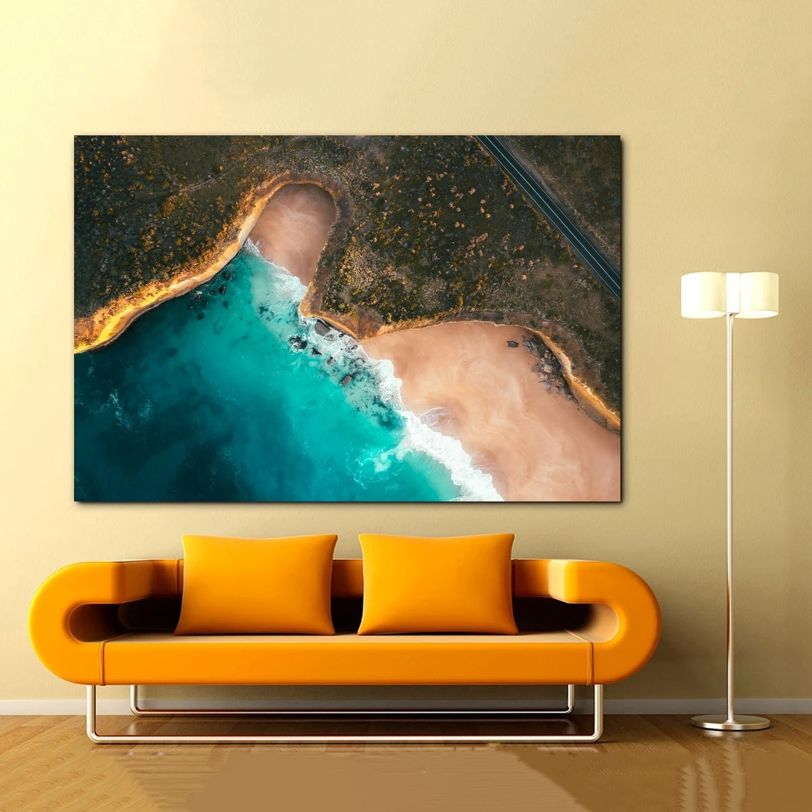 

Along The Coast - Great Ocean Road Top Down Print, Australia Coast Artwork, Beautiful Ocean Poster From Victoria Australia