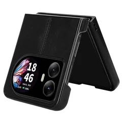 Luxury Calfskin PU Leather Lines Phone Case Cover - Soft Back Cover for Hero 10 (Black)