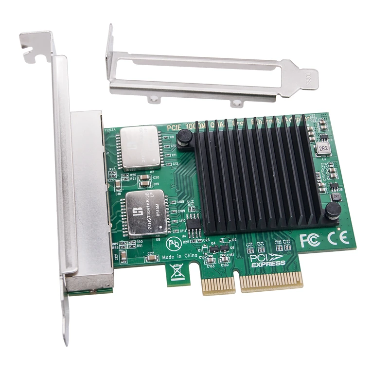 PC 데스크탑용 기가비트 이더넷 랜 카드, 4 포트 네트워크 카드, I350-T4V2 I350AM4 칩, PCI Express X4-Quad RJ45 NIC, 10, 100, 1000Mb