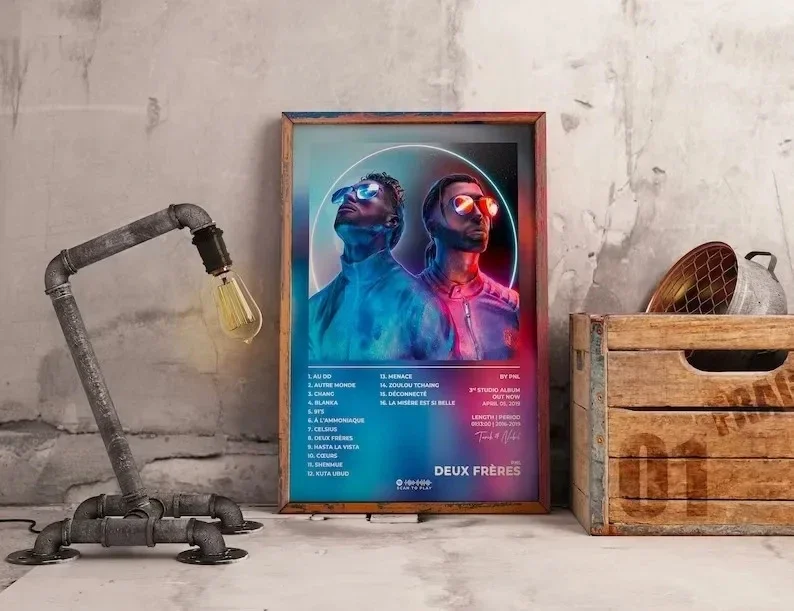 Affiche de couverture d'album de musique de chanteur deux frères par PNL et images d'art murales imprimées HD, peinture sur toile, décoration de maison, cadeau - AliExpress