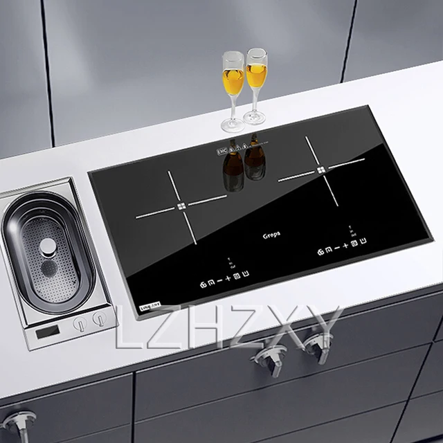 3400W Electric Magnetic Induction Cooker Household Waterproof Panel Boiler Hot Pot Cooking Stove Kitchen Stir-fried Cooktop 220V