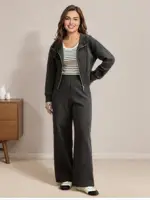 DUSHU Plus Size Women's Fashionable Stylish Sweatshirt Skirt Sweatpants Suit 2025 Spring New Design Solid Versatile Casual Set - Image 2
