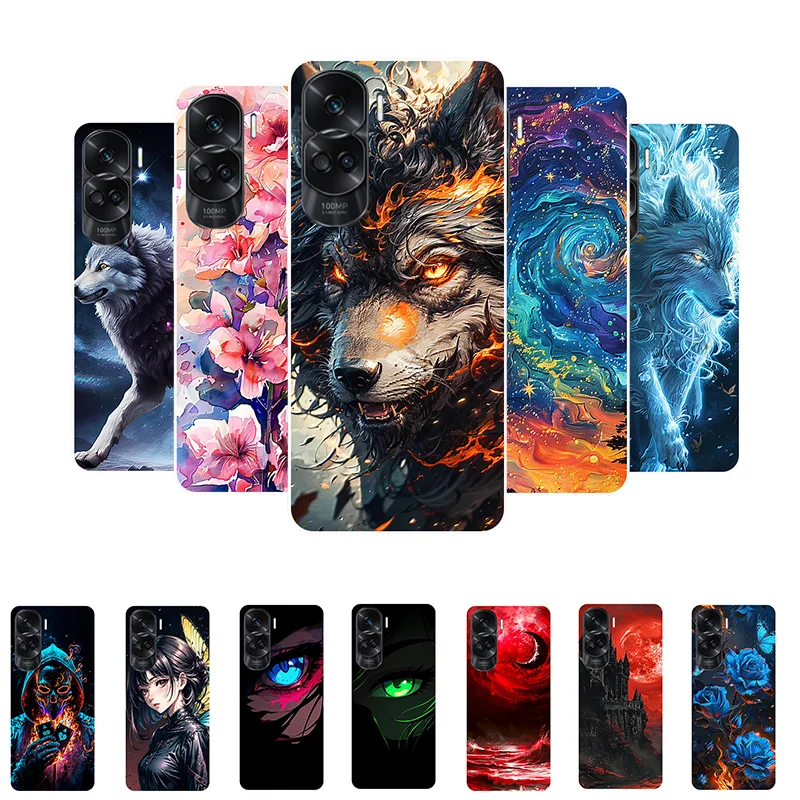 Wolf Painted Shockproof Soft Silicone Phone Case