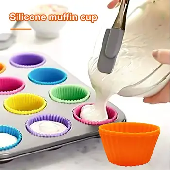 Colorful silicone muffin cups perfect for baking, muffins, and kitchen baking accessories from Monalisa Store. Heat-resistant, flexible, and reusable baking silicone molds.