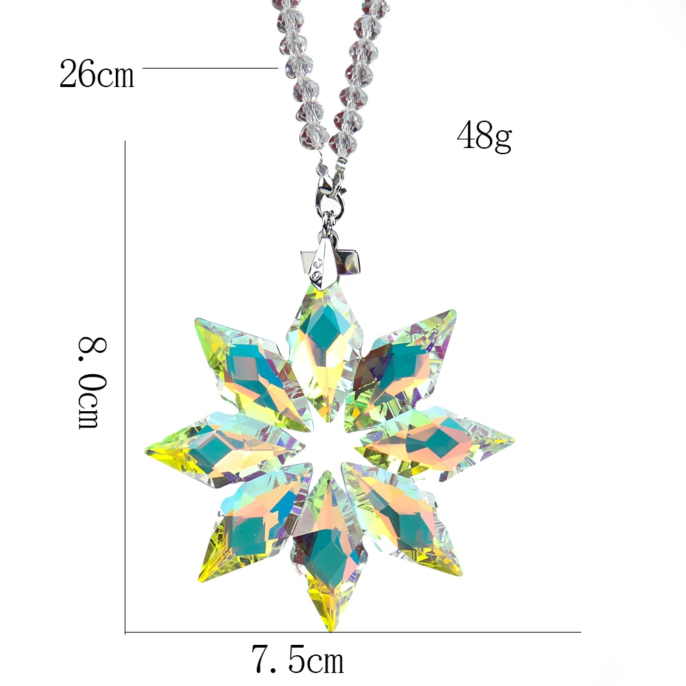 Fire Polished AB Color Daisy Sun Flower Arrow Crystal Rainbow Sun Catcher Car Pendant Faceted Prism Chandelier Yard Garden Decor