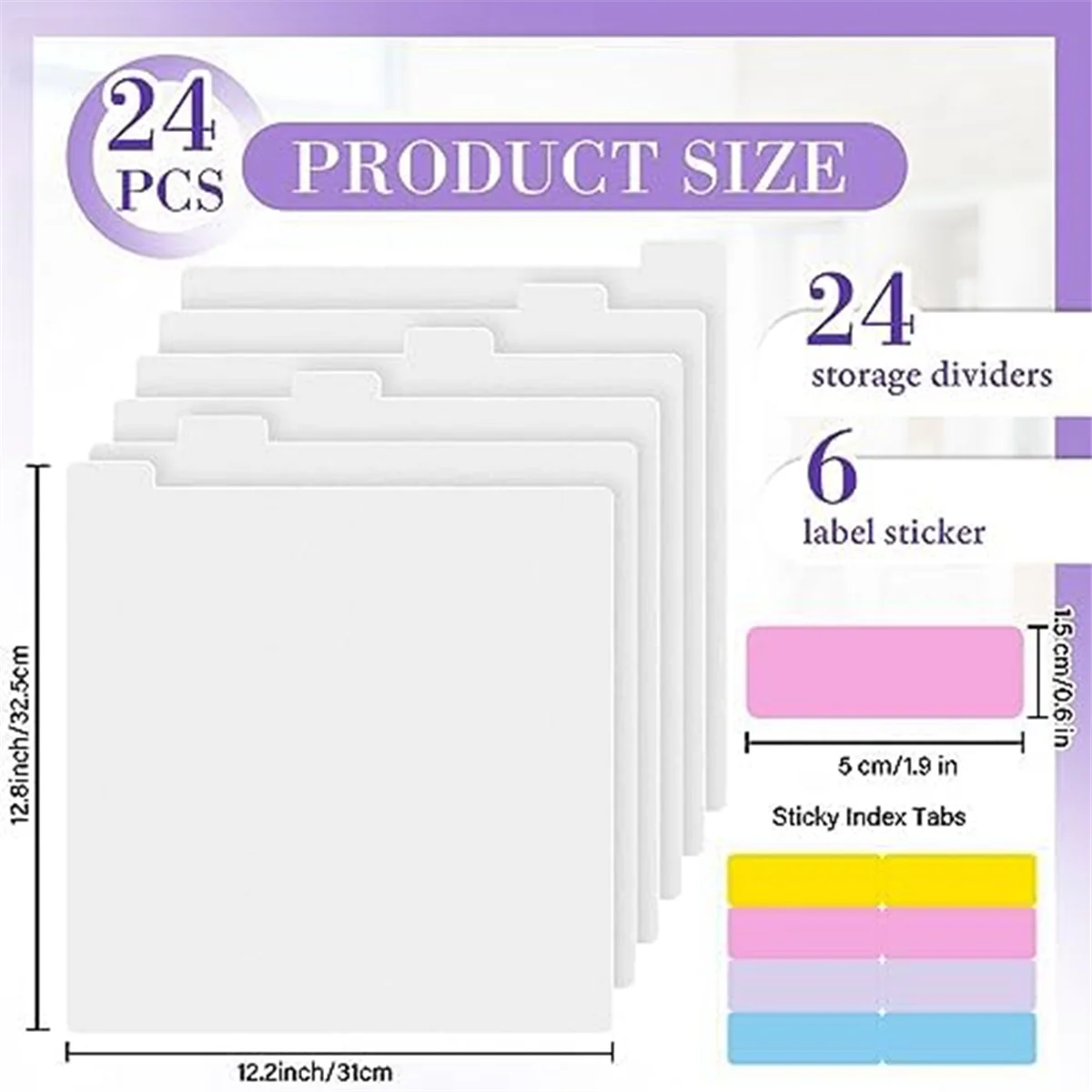 Scrapbook Paper Dividers Bulk for Dividing 12 X 12 Inch Scrapbook Paper Storage Cardstock Tabbed Dividers File Library A