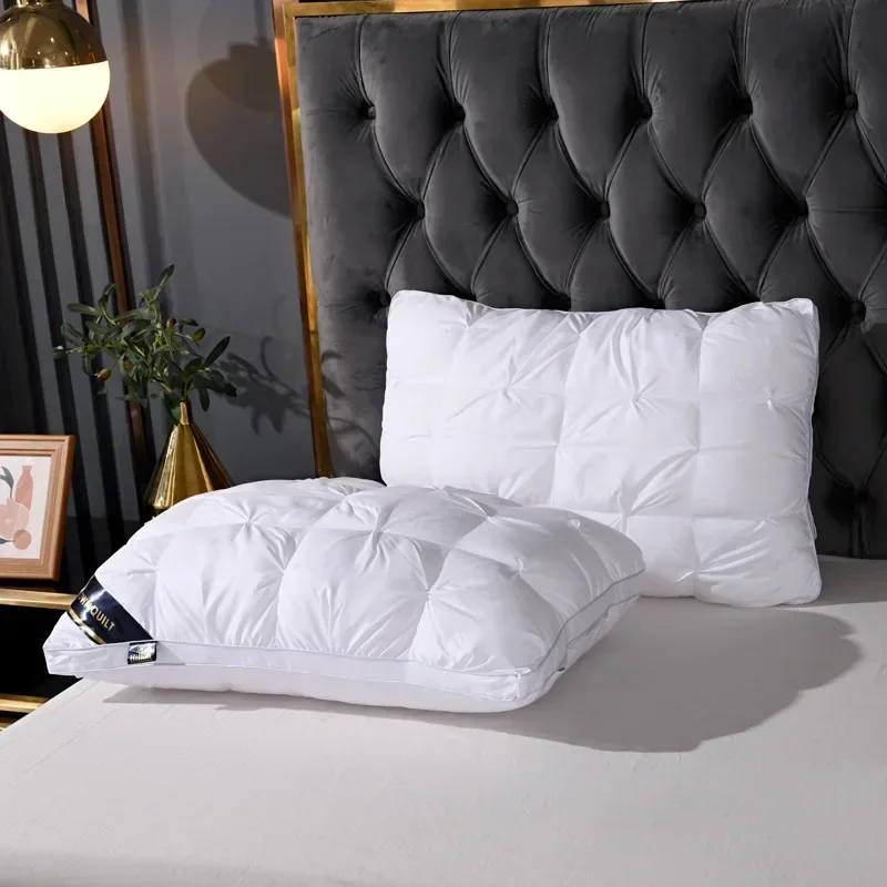 High-end down comfortable pillow5-star hotel pillow down pillow core cotton white goose down 3-dimensional cervical pillow core 6