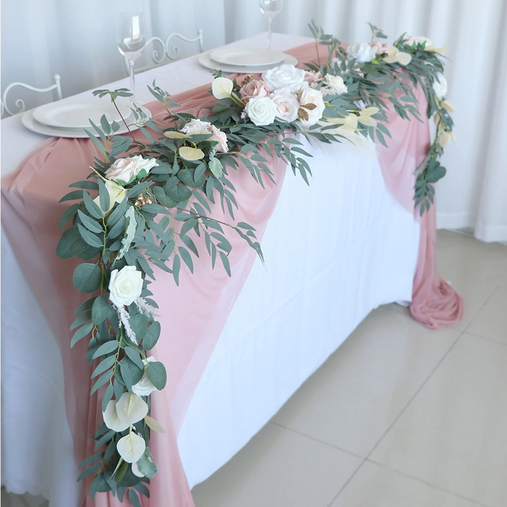 2.7m Wedding Artificial Flowers Handcrafted Wedding Sweetheart Table