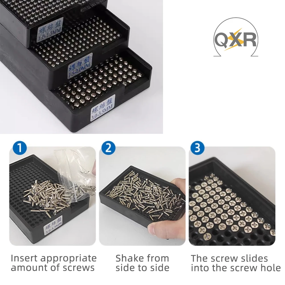 Q-STR ESD antistatic screw tray Hard plastic screw tray Tray Six sizes of the tray Can put a variety of specifications screws 4