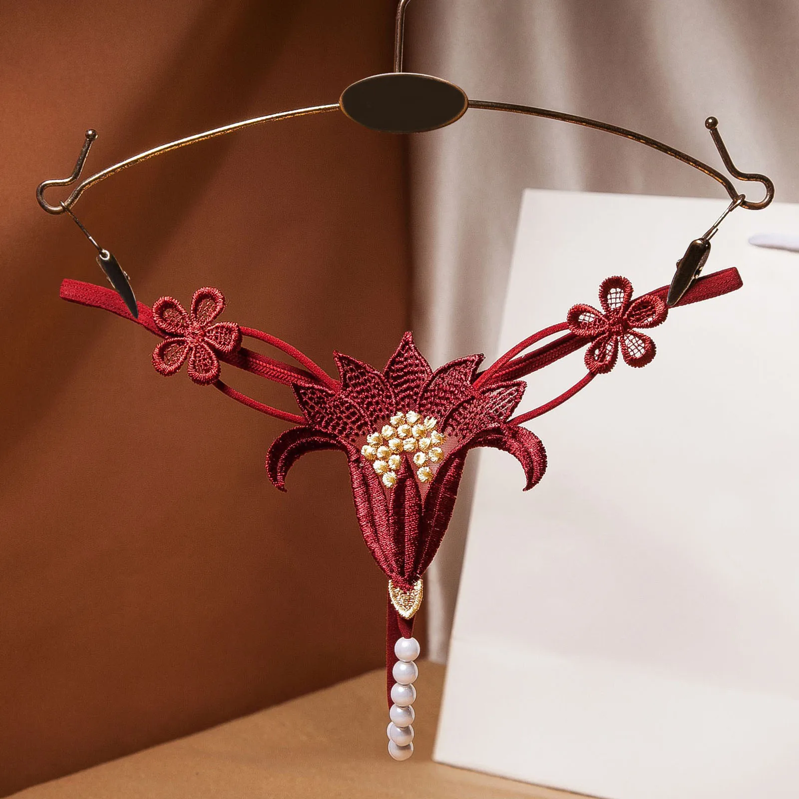 Women Lingerie Women G-String Pearl Panties