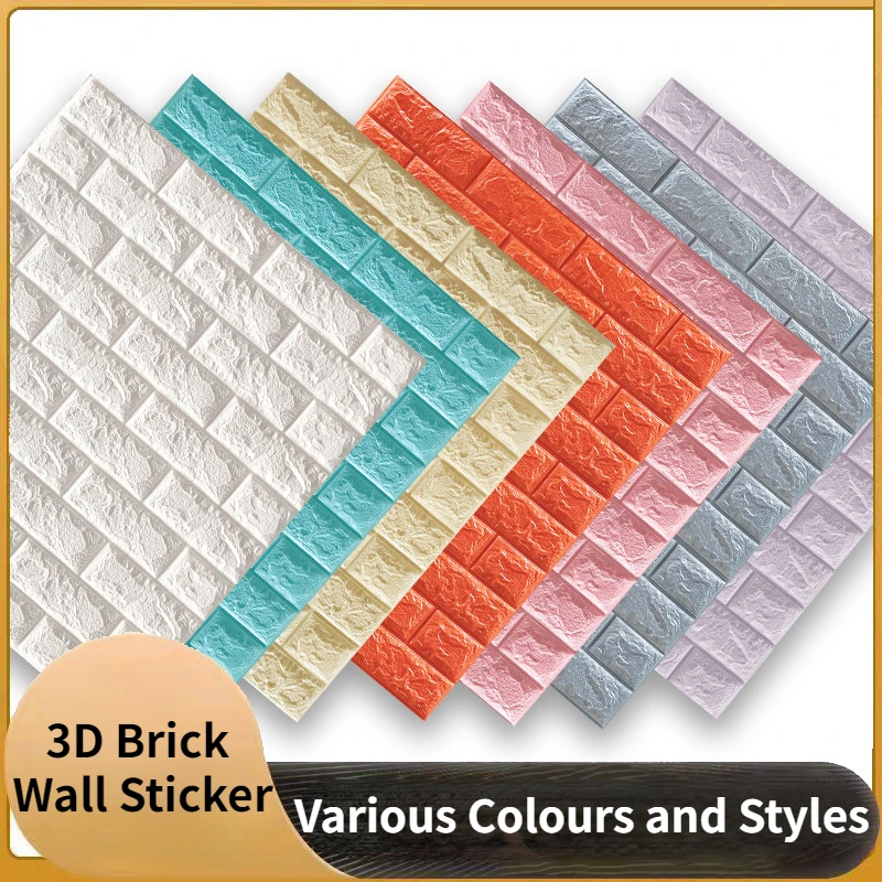 

3D Wall Stickers Imitation Brick Wallpapers Anti-Collision Sponge Wall Sticker Mural Bedroom Decorative наклейки на стену