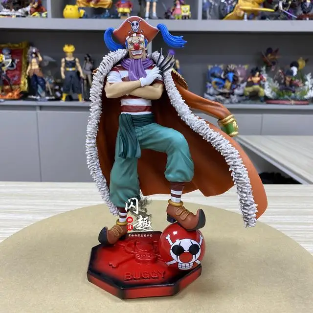 

New 26cm One Piece Buggy Anime Figure Yonko 4 Emperor Gk Action Figure Pvc Figurine Statue Model Collection Decor Toy Christmas