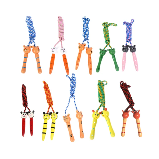 Kids Jump Rope Adjustable Cotton Braided Skipping Rope with Wooden Handle for Boys and Girls Fitness Training Fun Toy Kids Jump Rope Adjustable Cotton Braided Skipping Rope with Wooden Handle for Boys and Girls Fitness Training Fun Toy