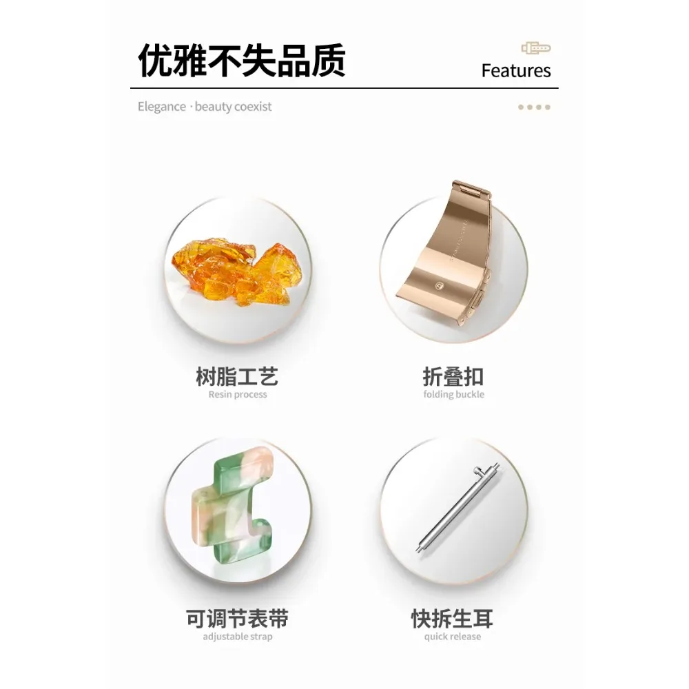 Comfortable Resin Strap Bracelet - 20mm & 22mm - for Smartwatches