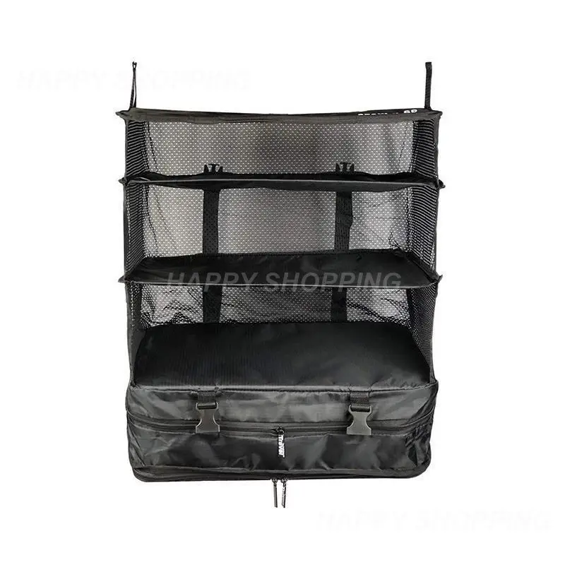 

Travel Luggage Organizer Portable Travel Shelves Bag 3-Shelf Suitcase Packing Cube Collapsible Hanging Closet Storage Bag Space