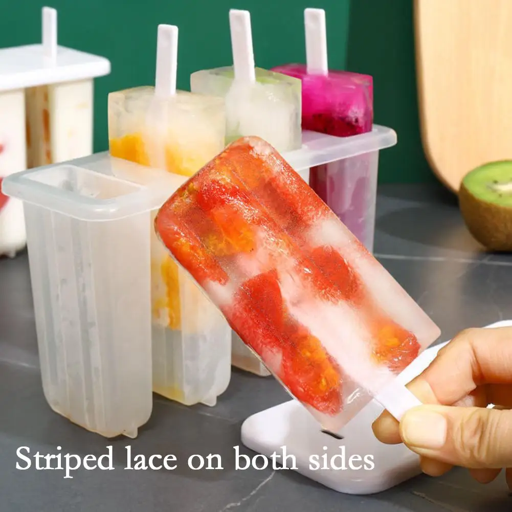 4 Cell Ice Cream Popsicle Mold DIY Homemade Ice Box Ice-lolly Tray Gadgets Children Mold Kitchen Summer Z3Y5 ice mold,ice cream molds