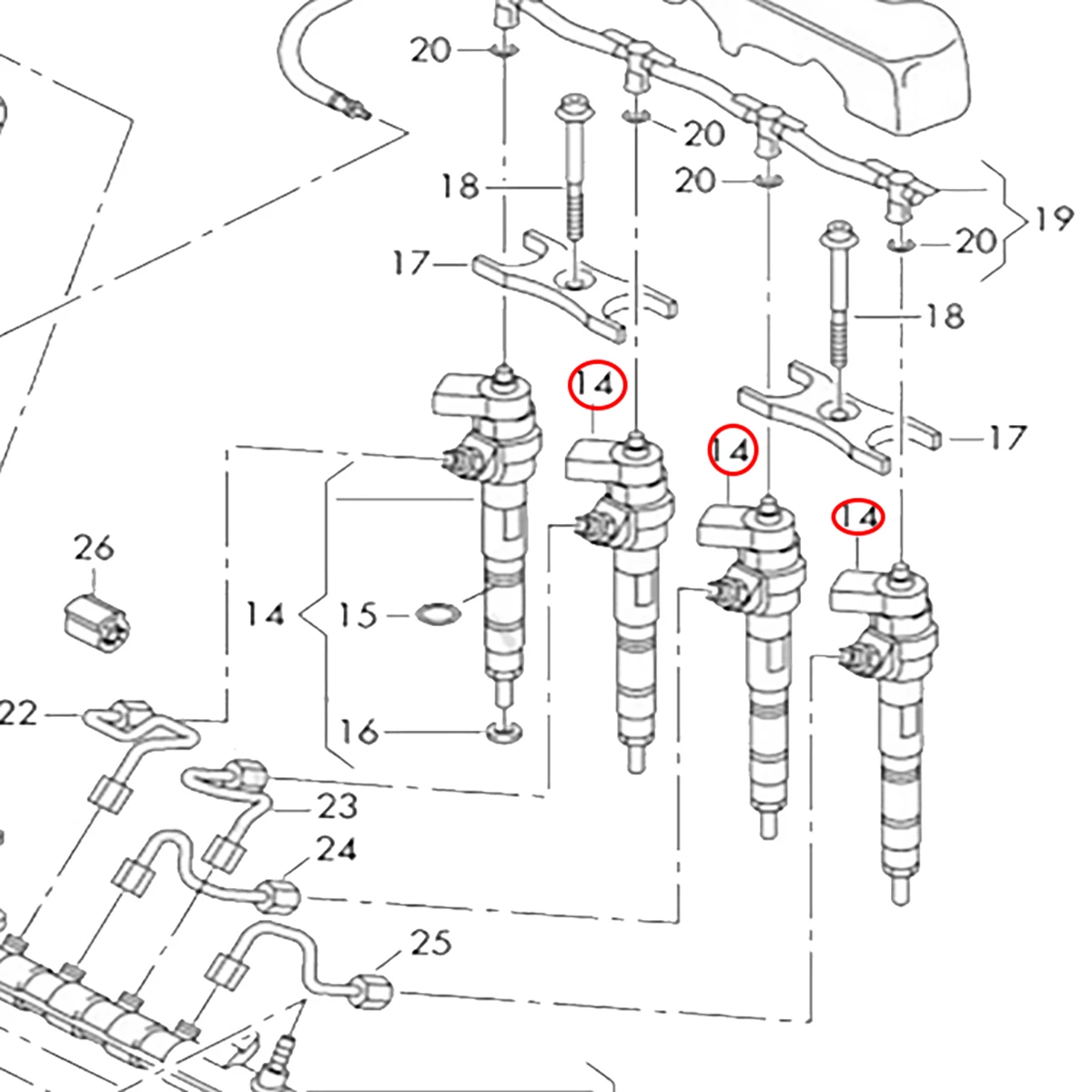 6Pcs Audi A5 Q3 TT Q2 A6 AllroadFuel Injector Nozzle Copper Gasket O-ring Seal Kit 059130119 059130519 WHT000884 059130277