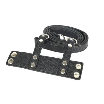 Leather Scrotum Bondage Penis Lock Cock Rings With Chain Leash Erection Delay Ejaculation Penis Ring Adult Sex Toys For Men 6