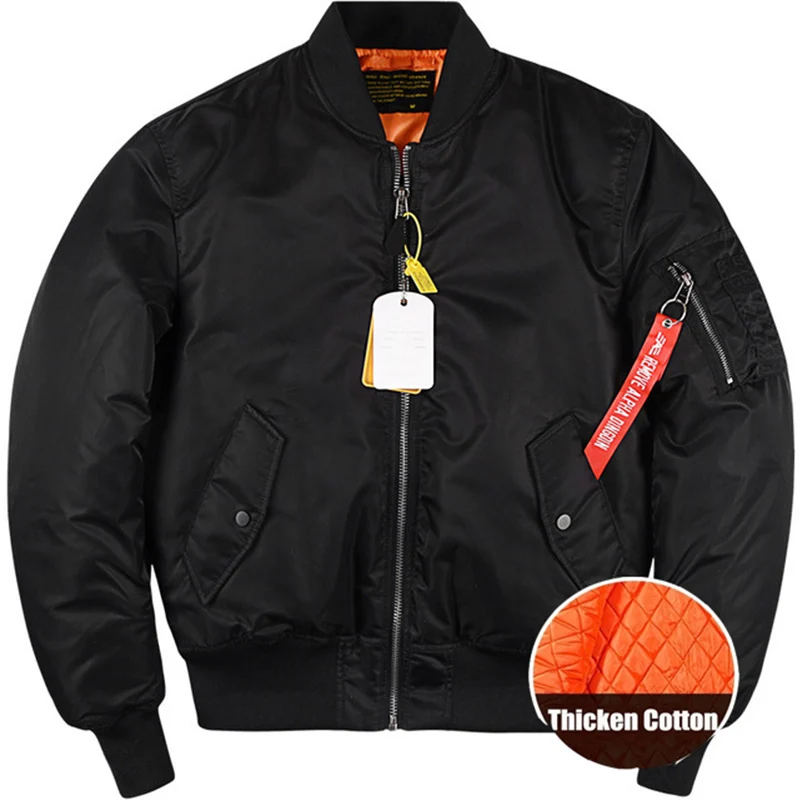 Winter Men's Bomber Jacket Thicken Warm Outerwear Outdoor Baseball Uniform Coat Large Size for Male 5
