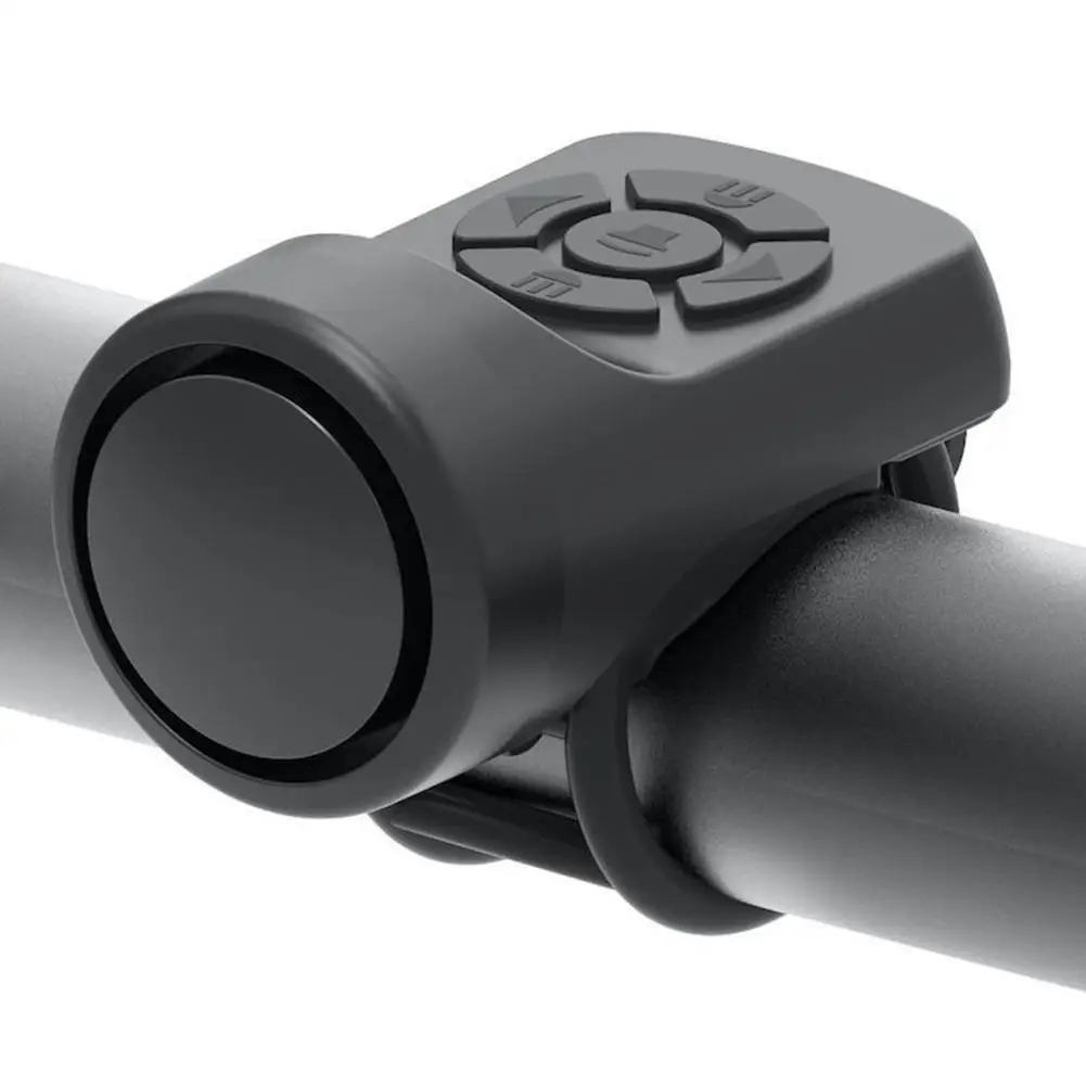 Bicycle Electric Horn Black ABS USB Rechargeable Bicycle Cycling Bell Speaker Bike Accessories Loud Handlebar Alarm
