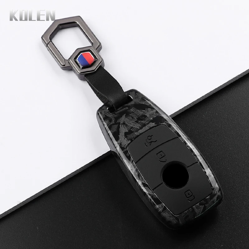 Carbon Fiber Style Car Key Case Cover